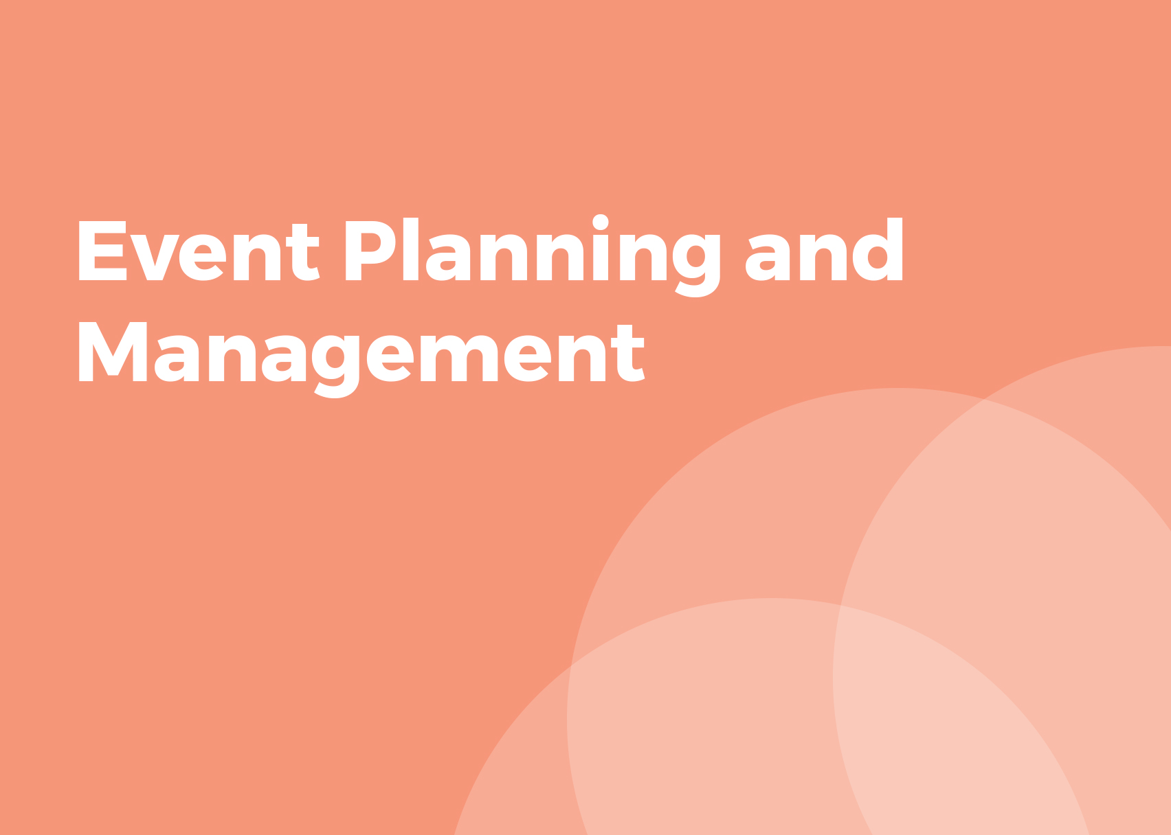Event Planning and Management